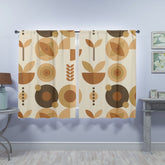 Scandinavian, Modern, Beige, Brown, Terracotta, Modern Danish, Hygge Nordic Window Curtains Curtains W84"x L63" Mid Century Modern Gal