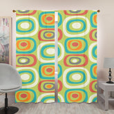 Mid Century Modern, Geometric Mod Green, Orange, Teal, Funky Fun Window Curtains (two panels) Curtains W84"x L96" Mid Century Modern Gal