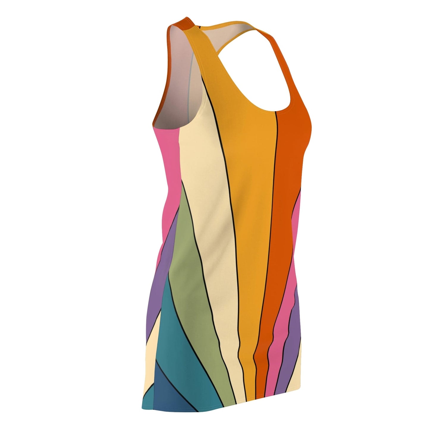 Groovy Retro, Hipster Summer Party Women's Racerback Dress