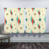 Mid Century Modern Atomic Franciscan Diamond MCM Window Curtains (two panels) - Mid Century Modern Gal