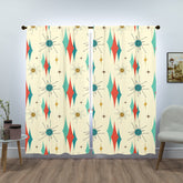 Mid Century Modern Atomic Franciscan Diamond MCM Window Curtains (two panels) - Mid Century Modern Gal