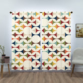 Mid Century Modern Scandinavian Geometric Patter, MCM Window Curtains (two panels) - Mid Century Modern Gal