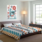Denmark Pastel, Mid Mod, Danish Scandinavian Multicolor King Size Comforter 104" × 88"