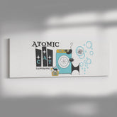 Atomic Cat, Mid Century Modern, Laundry Room, Retro Wall Art Wall Art 10x30 / .75