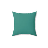 Dark Turquoise Retro Blue Throw Pillow And Insert Home Decor 14" × 14"
