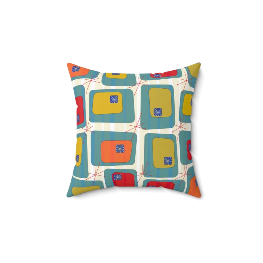 Mid Century Modern, Color Block, Tropical Hotel Vibes, Retro, Blue, Green, Orange, Mustard Yellow, Atomic 50&