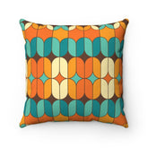 Mid Century Modern Geometric Bold, Orange Teal, Aqua Mid Mod Groovy, MCM Home Decor Throw Pillow Home Decor 14" × 14"