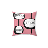 Mod, Mid Century Modern, Geometric, Pink, Retro MCM, Modernist, Minimalist Atomic Living Pillow Cushion And Insert Home Decor 14" × 14"