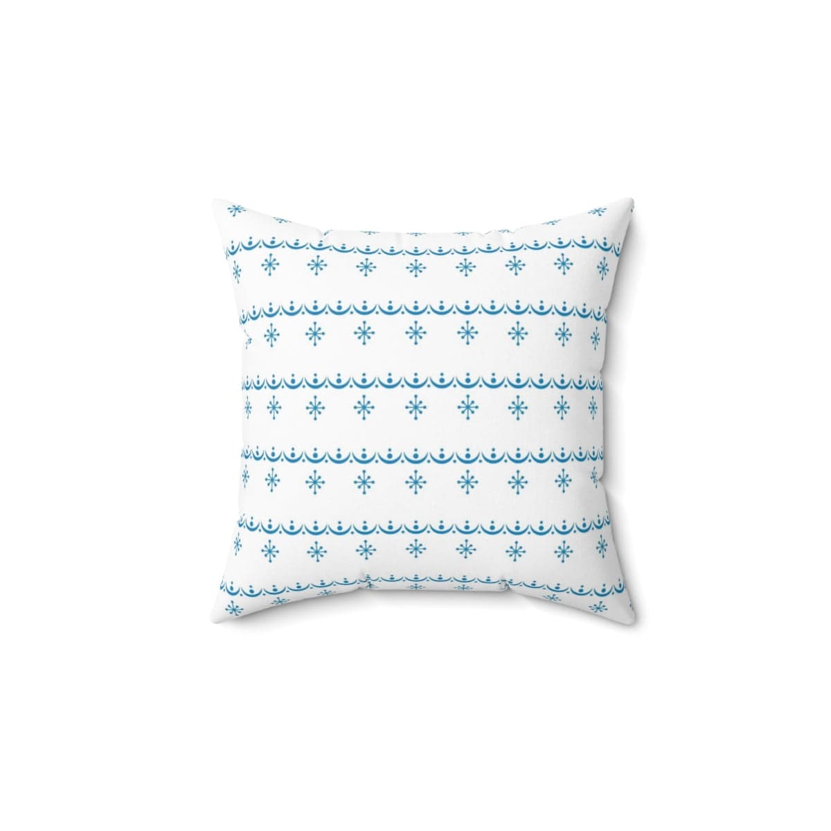 Retro Garland Snowflake, Mid Mod Blue, White, Mid Mod Pyrex Lover Collector Pillow And Insert Home Decor 14&quot; × 14&quot;