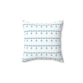 Retro Garland Snowflake, Mid Mod Blue, White, Mid Mod Pyrex Lover Collector Pillow And Insert Home Decor 14" × 14"