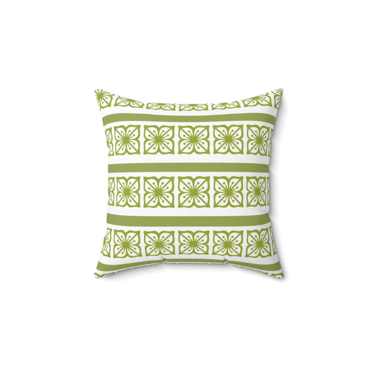 Retro Verde Green, Scandinavian Floral, Pyrex Lover Collector, Pillow And Insert Home Decor 14&quot; × 14&quot;