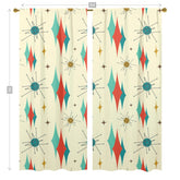 Mid Century Modern Atomic Franciscan Diamond MCM Window Curtains (two panels) - Mid Century Modern Gal