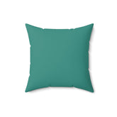 Dark Turquoise Retro Blue Throw Pillow And Insert Home Decor 16" × 16"