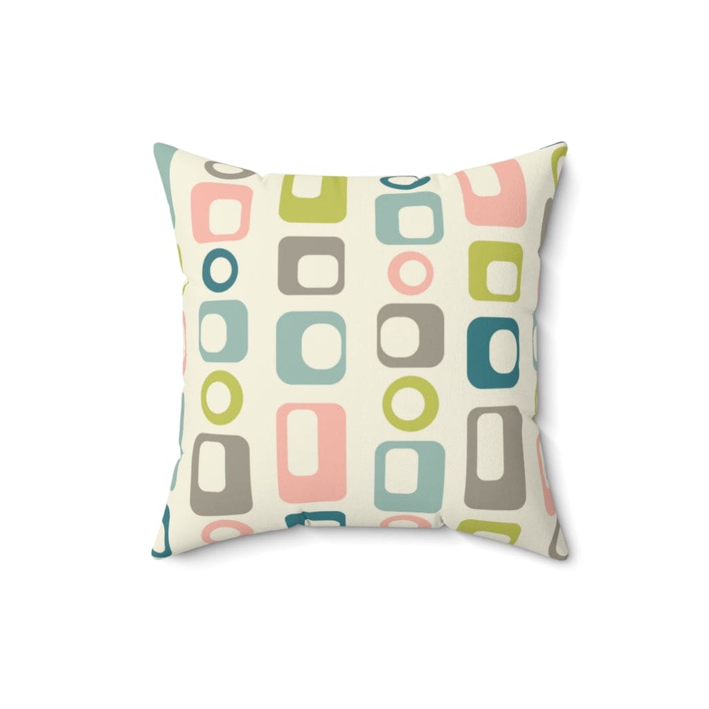 Mid Century Modern Beige, Pink, Mint Green, Teal, MCM Pillow Cushions And Insert Home Decor 16" × 16"