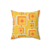 Mid Mod, Geometric, Spicey Mustard Yellow, Orange, Brown, Retro, Mid Century Modern, Atomic Home Living Pillow Cushion And Insert Home Decor 16" × 16"