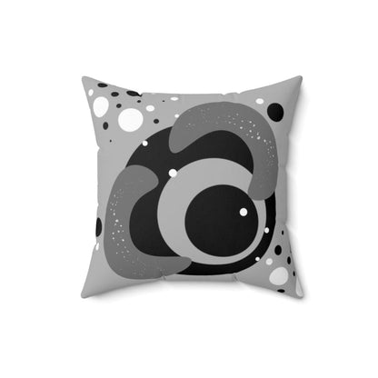 Mid Mod, Space Age, Orb, Modernist, Gray, White Black, Retro, MCM Home Decor Pillow Cushion And Insert Home Decor 16&quot; × 16&quot;