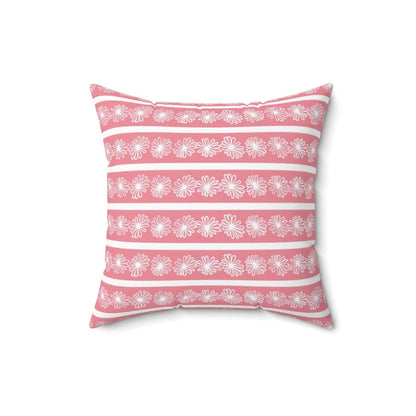 Pink Retro Daisy, Pyrex Lover, Collector, Mid Mod Pillow And Insert Home Decor 16&quot; × 16&quot;