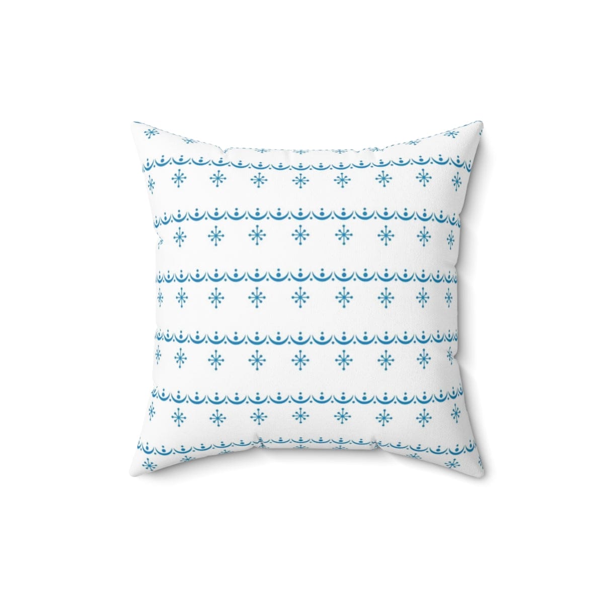 Retro Garland Snowflake, Mid Mod Blue, White, Mid Mod Pyrex Lover Collector Pillow And Insert Home Decor 16&quot; × 16&quot;