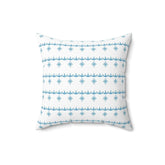 Retro Garland Snowflake, Mid Mod Blue, White, Mid Mod Pyrex Lover Collector Pillow And Insert Home Decor 16" × 16"