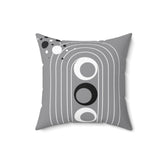 Retro, Mid Mod, Modernist, Minimalist, Gray, Black, Abstract, Boho, Mid Mod MCM Home Decor, Pillow Cushion And Insert Home Decor 16" × 16"
