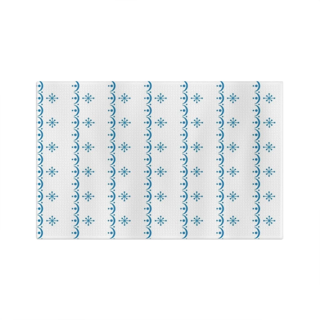 Retro Garland Snowflake, Mid Mod Blue, White, Mid Mod Pyrex Lover Collector, Soft Tea Towel Home Decor 16&