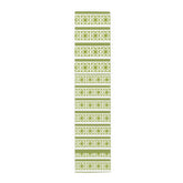 Verde Green, Scandi Block Flowers, Vintage Collector, Kitchen, Dining Room, Table Runner (Cotton, Poly) Home Decor 16" × 72" / Cotton Twill