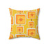 Mid Mod, Geometric, Spicey Mustard Yellow, Orange, Brown, Retro, Mid Century Modern, Atomic Home Living Pillow Cushion And Insert Home Decor 18" × 18"