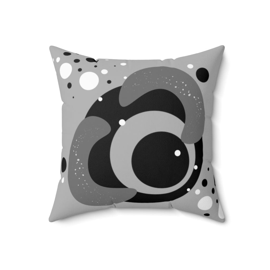 Mid Mod, Space Age, Orb, Modernist, Gray, White Black, Retro, MCM Home Decor Pillow Cushion And Insert Home Decor 18&quot; × 18&quot;