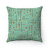 Mint Green Mustard Yellow and hints of Burnt Orange Spun Polyester Square Pillow Home Decor 18" × 18"
