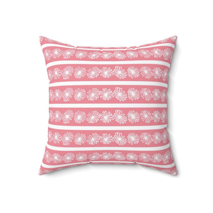 Pink Retro Daisy, Pyrex Lover, Collector, Mid Mod Pillow And Insert Home Decor 18&quot; × 18&quot;