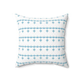 Retro Garland Snowflake, Mid Mod Blue, White, Mid Mod Pyrex Lover Collector Pillow And Insert Home Decor 18" × 18"