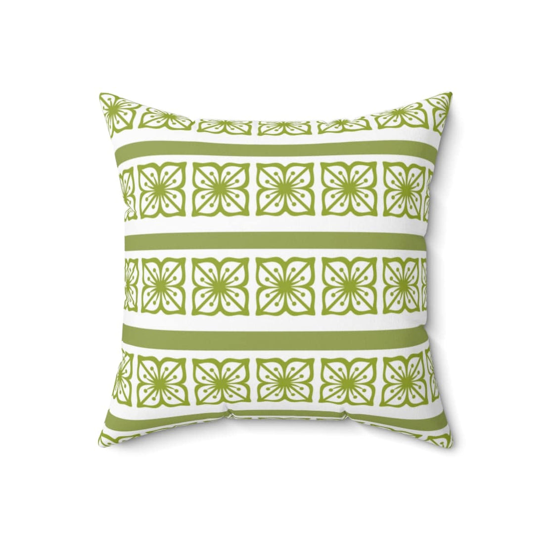 Retro Verde Green, Scandinavian Floral, Pyrex Lover Collector, Pillow And Insert Home Decor 18&quot; × 18&quot;