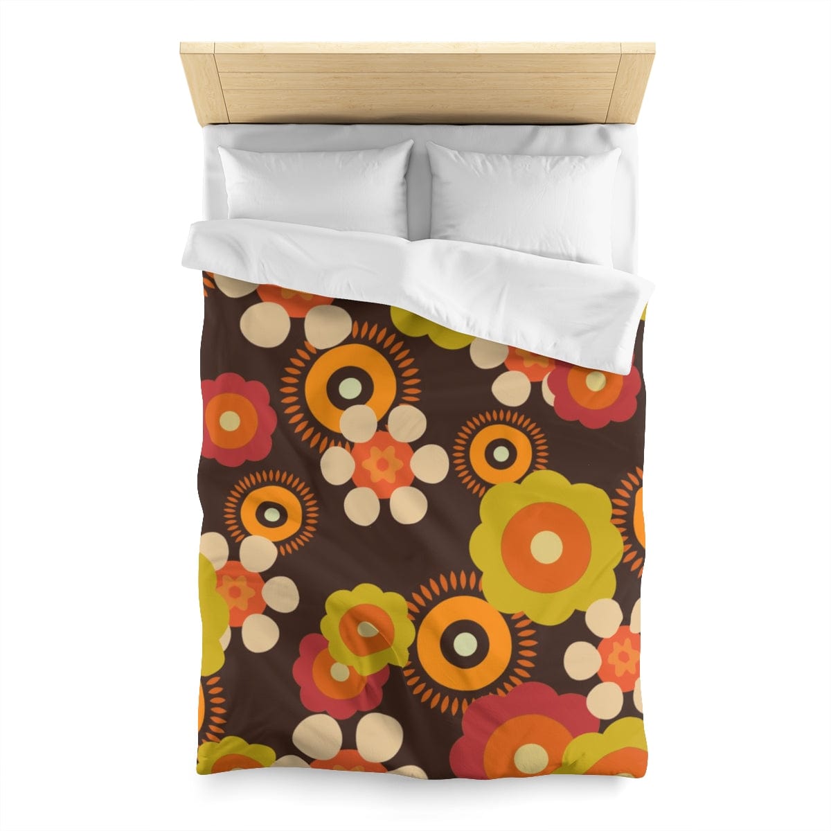 1970's Groovy Hippie, Flower Power Mod Daisy Duvet Cover Home Decor