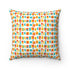Modern Mid Century Modern Googie Geometric, Teal, Yellow, Burnt Orange, Funky Mid Mod, MCM Home Decor Pillow Home Decor 20" × 20"