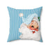 Vintage Smiling Santa, Mid Century Modern Christmas Pillow Cushion Case ONLY Home Decor 20" × 20"