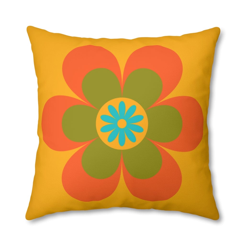 70's Groovy Flower, Mod Daisy, Couch Cushion PILLOW Case Home Decor 24" × 24"