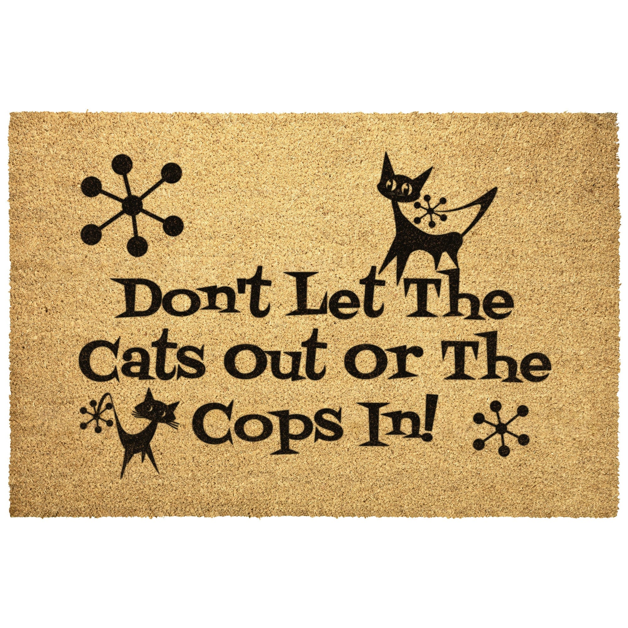 Atomic Cat, Mid Century Modern Welcome Mat, Funny, Don&