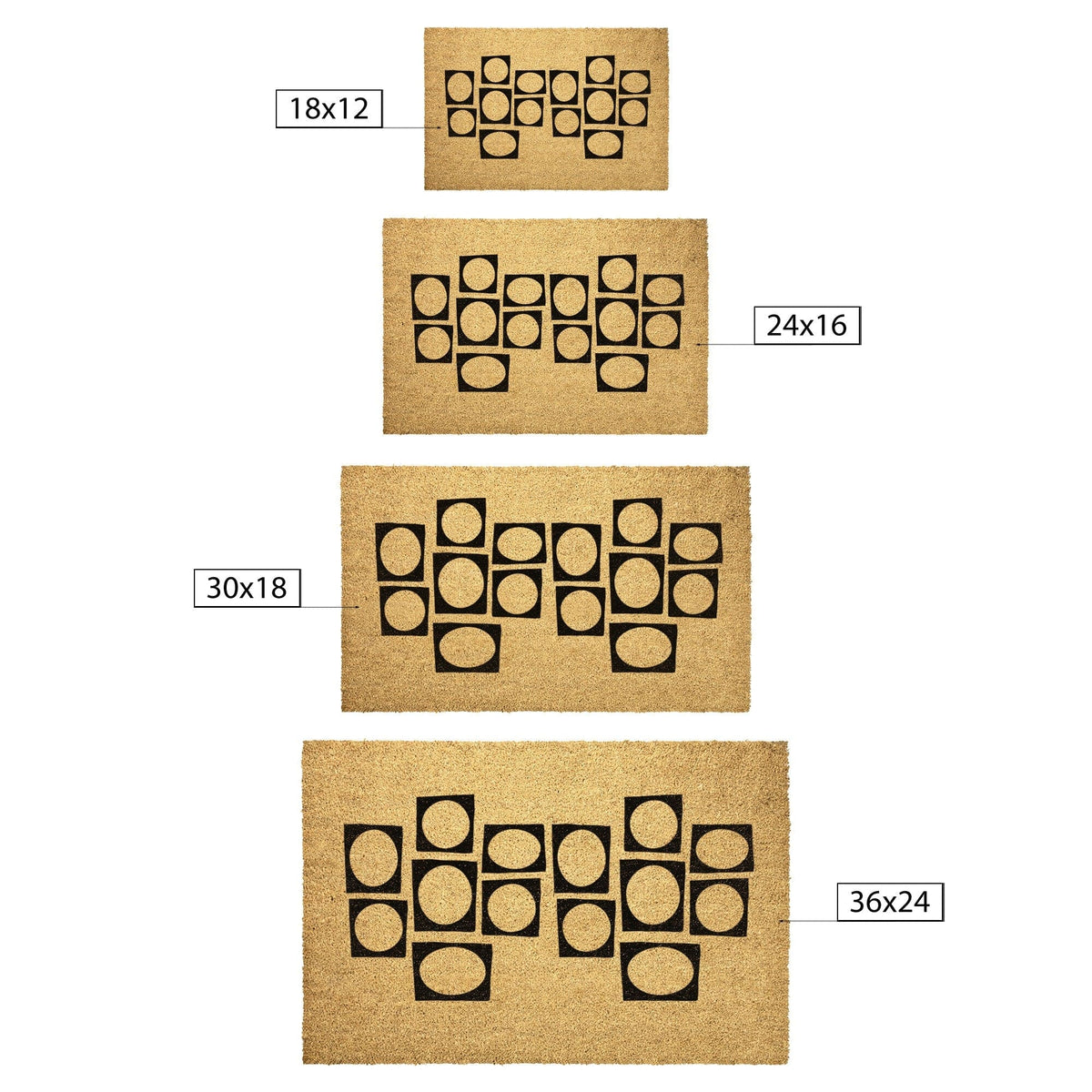 Mid Century Modern Geometric Welcome Retro Door Mat Home Goods 36x24