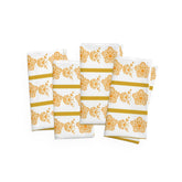 Butterfly Golden Yellow Pyrex Lover, Collector, Dinner, Cocktail Napkins Accessories 4-piece set / White / 19" × 19"