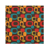 Retro Chocolate Brown Geometric Groovy Teal Blue, Green, Yellow, Burnt Orange, Mid Century Modern Napkins Accessories 4-piece set / White / 19" × 19"
