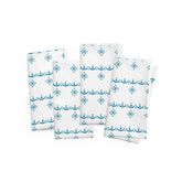 Retro Snowflake Garland, Pyrex Lover Collector, White, Blue Mid Mod Napkins Accessories 4-piece set / White / 19" × 19"