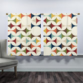 Mid Century Modern Scandinavian Geometric Patter, MCM Window Curtains (two panels) - Mid Century Modern Gal