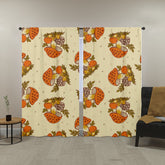 1970s Vintage Mushroom Pattern, Groovy Retro Mid Mod Window Curtains (two panels) - Mid Century Modern Gal