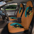 Atomic Cat, Cool Cats, Retro Car Seat Covers, Orange, Teal, Black, Mid Mod Boomerang All Over Prints 48.03" × 18.50" / Black Mid Century Modern Gal