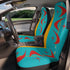 Mid Mod, Atomic Boomerang Turquoise Blue, Red, Retro Car Seat Covers 48.03" × 18.50" / Black