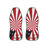 Retro Car Seat Covers, Red, Funny Mod Cat, I See Your Butt 48.03" × 18.50" / Black
