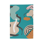 Mid Mod, Teal Blue, Abstract, Geometric Boho Retro MCM Livingroom, Bedroom, Office Mid Century Area Rug Home Decor 48" × 72" Mid Century Modern Gal