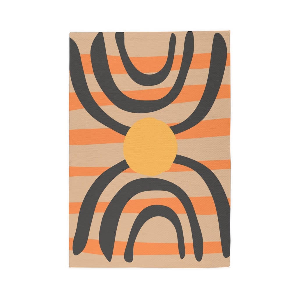 Retro Boho Aztec, Beige Brown, Tangerine Orange, Gray Abstract Mid Mod Mid Century Modern,  Area Rug Home Decor 48&quot; × 72&quot;