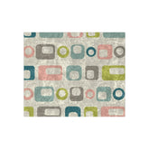 Mid Mod, Geometric, Pastel Pink, Teal, Green, Retro Mid Century Modern Crushed Velvet Blanket MCM Home Decor Home Decor 50" × 60"