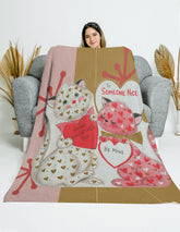 Vintage Valentine, Kitchy Cats, Be Mine, Valentine Gift For Girlfriend, Wife, Galentine, Couples Dating, Valentine Gift Ideas Minky Blanket Home Decor 50" × 60"